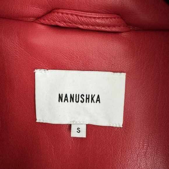 NANUSHKA Hide Quilted Padded Vegan
Leather Jacket Red - Picture 3 of 9